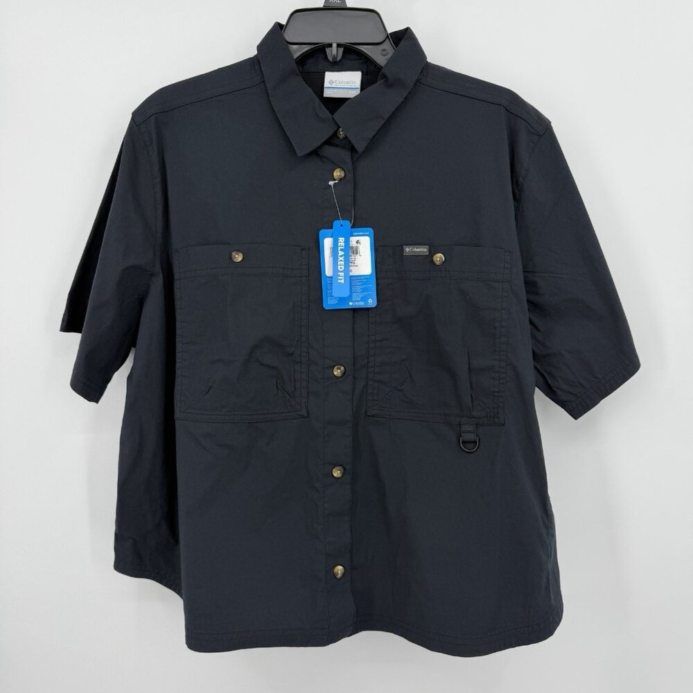Columbia Women's Brea Falls Woven Short Sleeve Hiking Shirt XXL 2XL Relaxed Fit